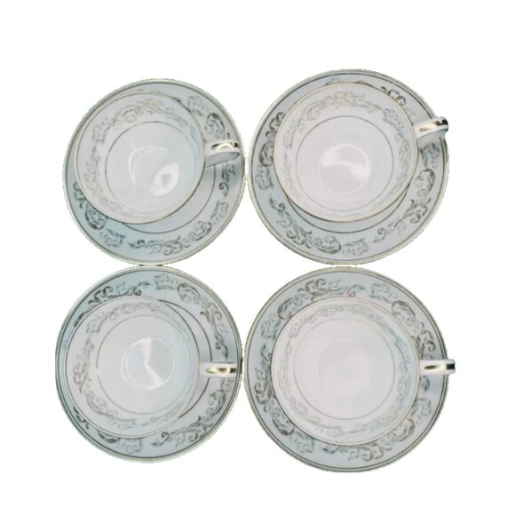 Noritake “Stanwyck” Cup & Saucer Set (4 Cups + 4 Saucers) - Picture 7 of 11